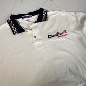 Vintage Champion‎ Dodge Racing Polo Shirt Mens XL White Jerzees USA Fabric